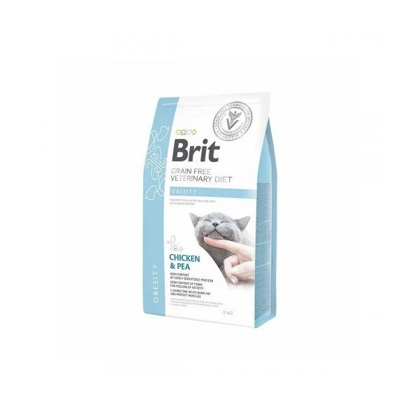 Сухой корм Brit GF Veterinary Diets Cat Obesity, для взрослых кошек, 2 кг