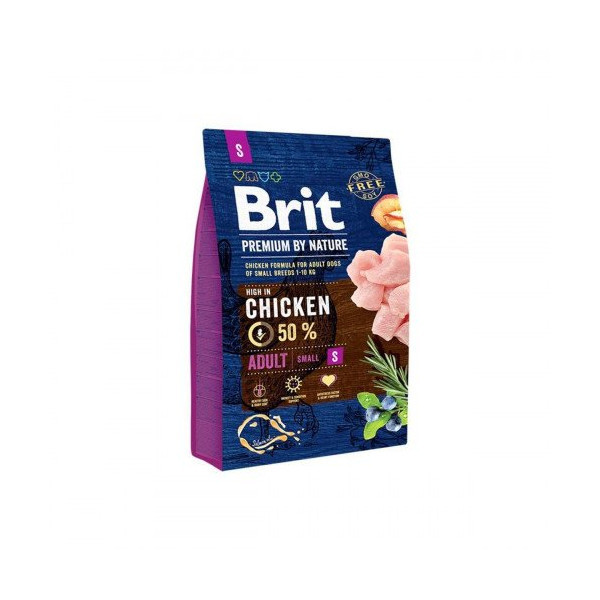 Сухой корм Brit Premium Dog Adult S, для собак малых пород, 3 кг