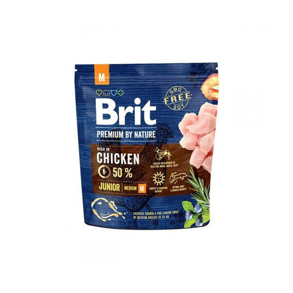 Сухой корм Brit Premium Dog Junior, для щенков средних пород, 1 кг