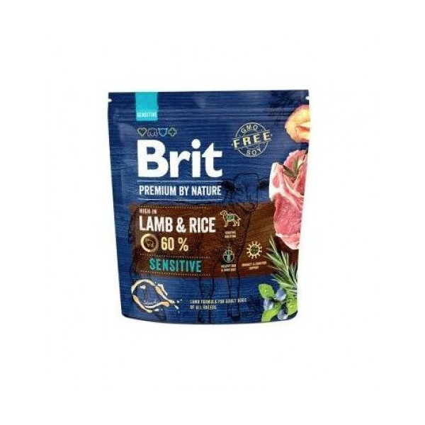 Сухой корм Brit Premium Dog Sensitive Lamb, для собак, 1 кг