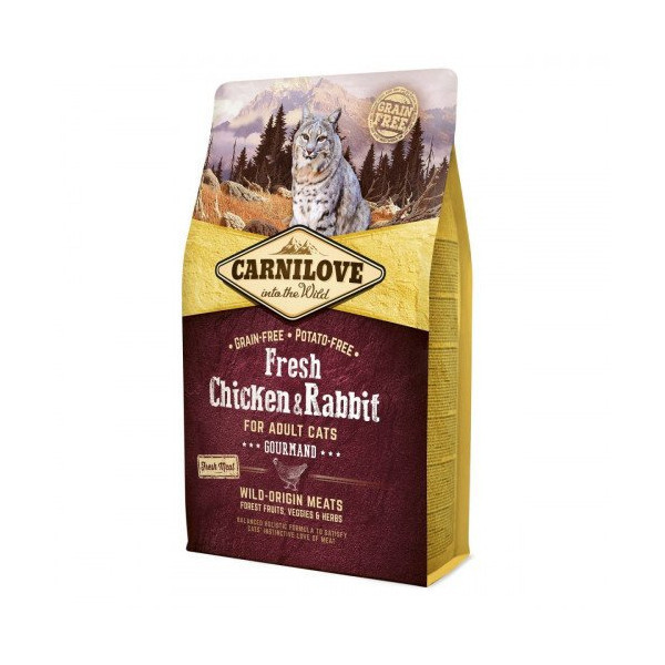 Сухой корм Carnilove Fresh Chicken & Rabbit for Adult cats, для кошек, 2 кг