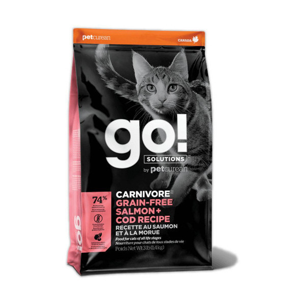 Сухой корм GO! Solutions Salmon & Cod беззерновой корм для кошек и котят, с лососем и треской, 7.26 кг