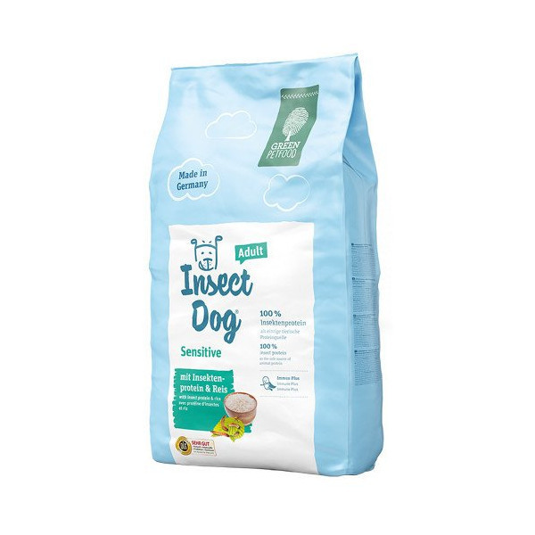Сухой корм Green Petfood InsectDog Sensitive Adult для взрослых собак, с протеинами насекомых и рисом, 10 кг