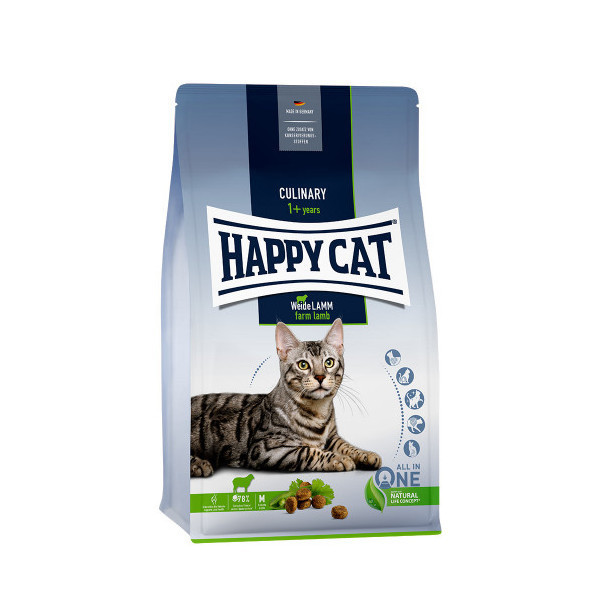 Сухой корм Happy Cat Culinary Weide Lamm для взрослых кошек, со вкусом ягненка, 10 кг