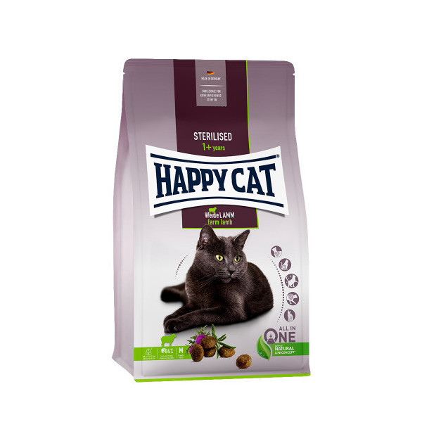 Сухой корм Happy Cat Sterilised Weide Lamm для взрослых стерилизованных кошек, со вкусом ягненка, 4 кг