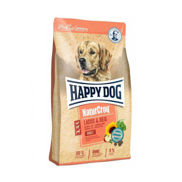 Сухой корм Happy Dog Adult NaturCroq для взрослых собак с чувствительным пищеварием, с лососем и рисом, 12 кг
