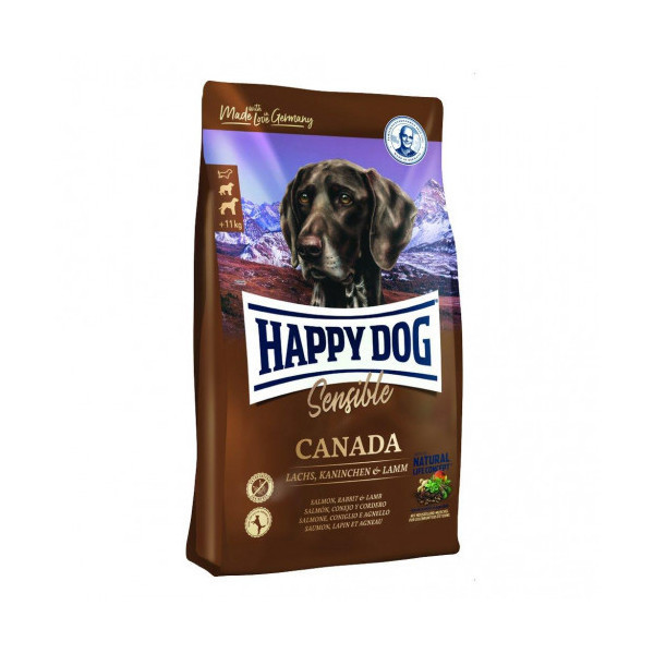 Сухой корм Happy Dog Canada для взрослых собак с 6 месяцев с чувствительным пищеварением, с лососем, 4 кг