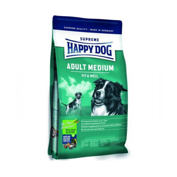 Сухой корм Happy Dog Medium Adult 24-12 для взрослых собак средних пород весом от 11 до 25 кг, 4 кг