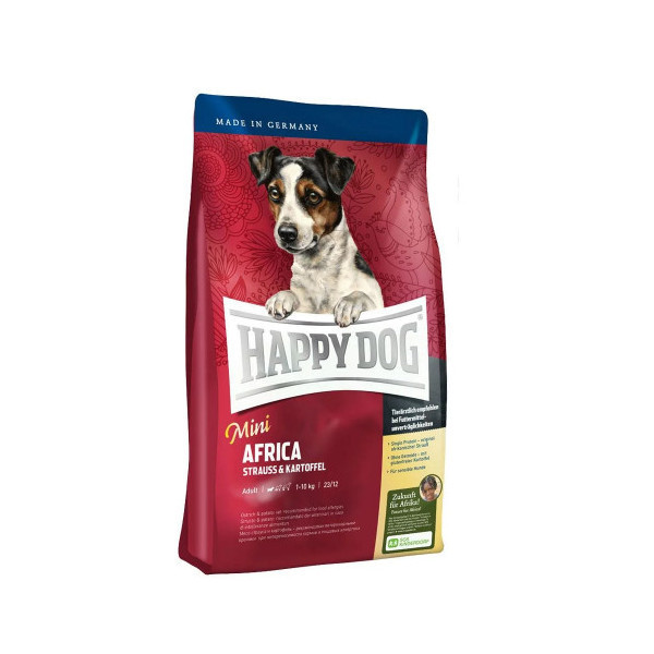 Сухой корм Happy Dog Mini Africa для собак мелких пород от 1 до 10 кг с чувствительным пищеварением, 4 кг