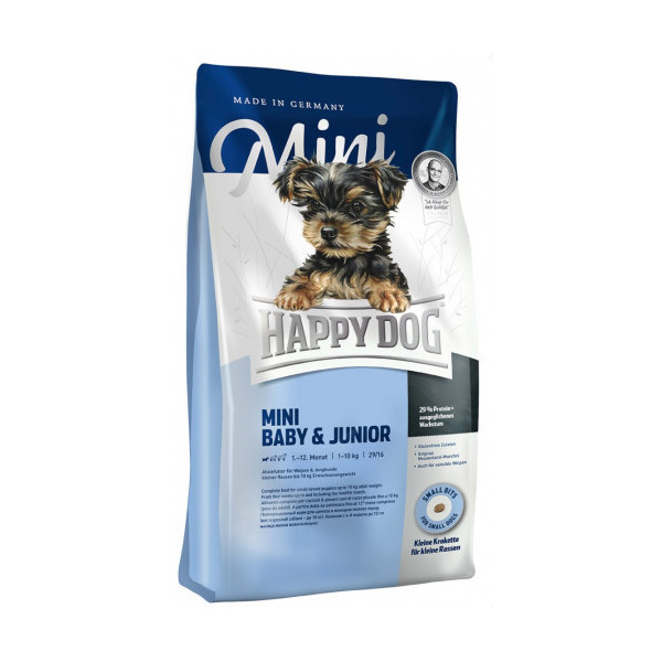 Сухой корм Happy Dog Mini Baby & Junior для щенков мелких пород, от 4 до 12 недель, со вкусом птицы, 4 кг