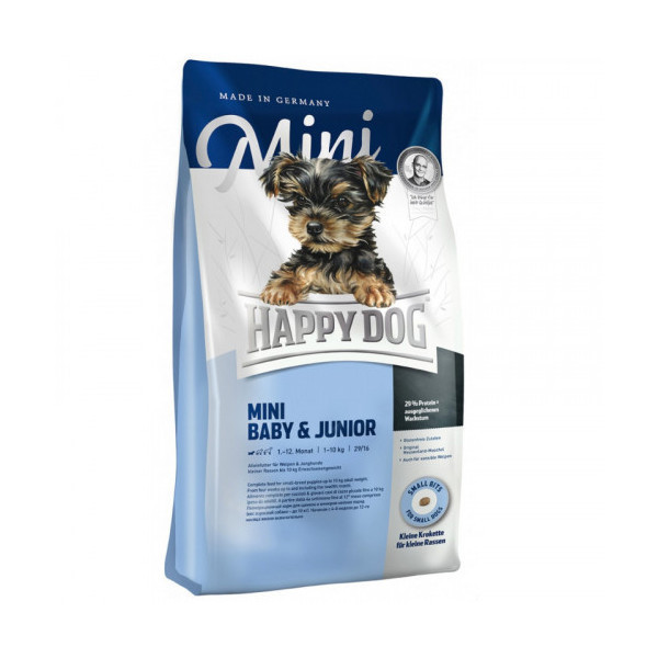 Сухой корм Happy Dog Mini Baby & Junior для щенков мелких пород, от 4 до 12 недель, со вкусом птицы, 8 кг