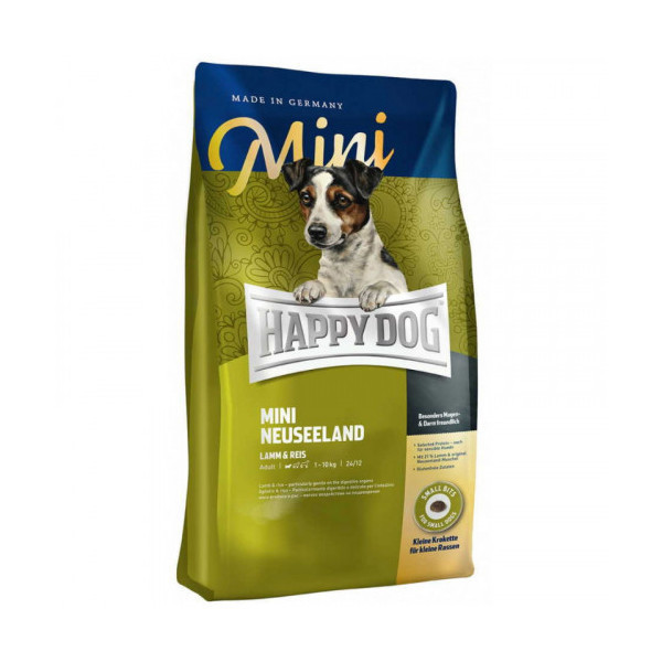 Сухой корм Happy Dog Mini Neuseeland для взрослых собак с чувствительным пищеварением, с ягненком, 8 кг