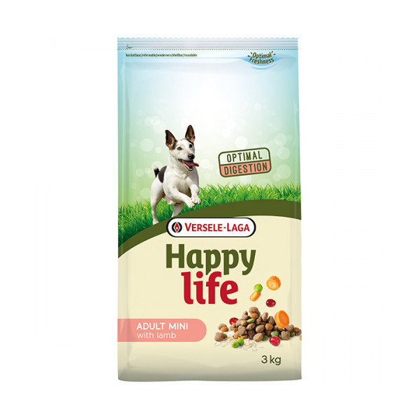 Сухой корм Happy Life Adult Mini with Lamb для собак мини и малых пород, с ягненком, 3 кг