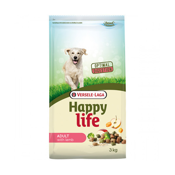 Сухой корм Happy Life Adult with Lamb для собак средних и крупных пород, с ягненком,3 кг