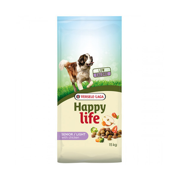 Сухой корм Happy Life Senior Light with Chicken для пожилых собак, с курицей, 15 кг