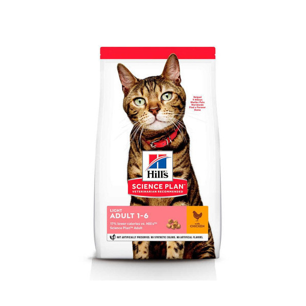 Сухой корм Hill's Science Plan Adult Light для кошек, с курицей, 1.5 кг