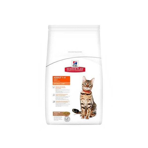 Сухой корм Hill's Science Plan Feline Adult Optimal Care Lamb для кошек, с ягненком, 2 кг