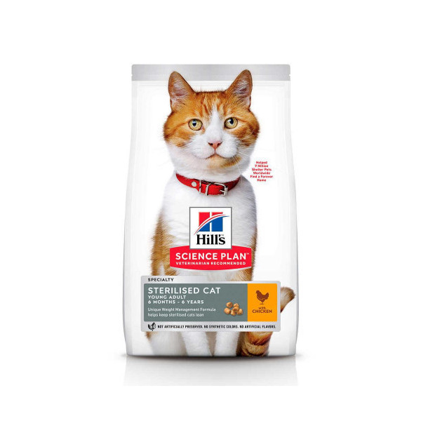 Сухой корм Hill's Science Plan Young Adult Sterilised Cat для кошек, с курицей, 1.5 кг