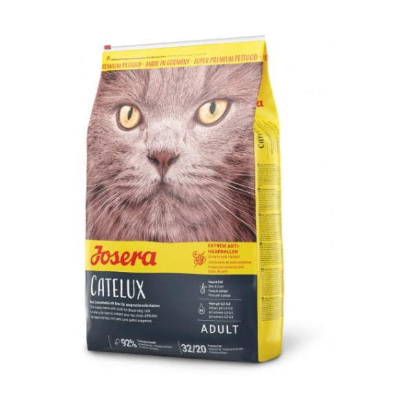 Сухой корм Josera Adult Catelux для взрослых длинношерстных кошек, с уткой, рисом и кукурузой, 2 кг