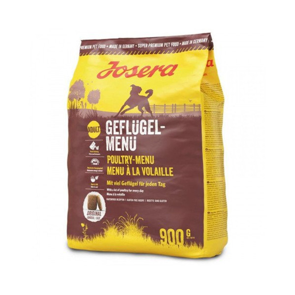 Сухой корм Josera Adult Geflugel для взрослых и активных собак, с мясом птицы, 900 г