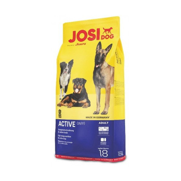 Сухой корм Josera JosiDog Active для активных взрослых собак, с птицей, кукурузой и рисом, 18 кг