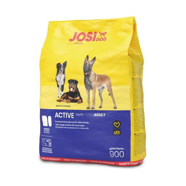 Сухой корм Josera JosiDog Active для активных взрослых собак, с птицей, кукурузой и рисом, 900 г