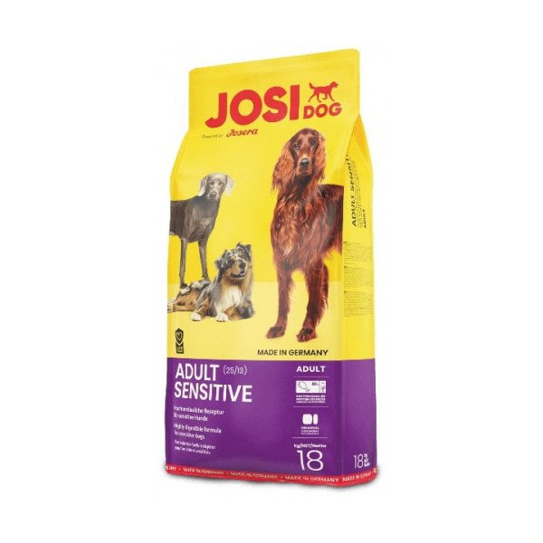 Сухой корм Josera JosiDog Adult Sensitive для взрослых собак с чувствительным пищеварением, с птицей, 18 кг