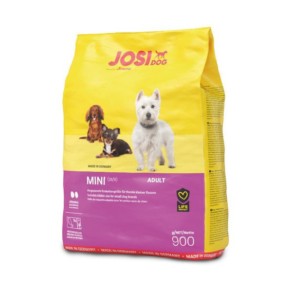 Сухой корм Josera JosiDog Mini для взрослых собак миниатюрных пород, с уткой, птицей и рисом, 900 г