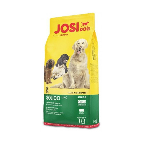 Сухой корм Josera JosiDog Solido для малоактивных и пожилых собак, с птицей, кукурузой и рисом, 18 кг