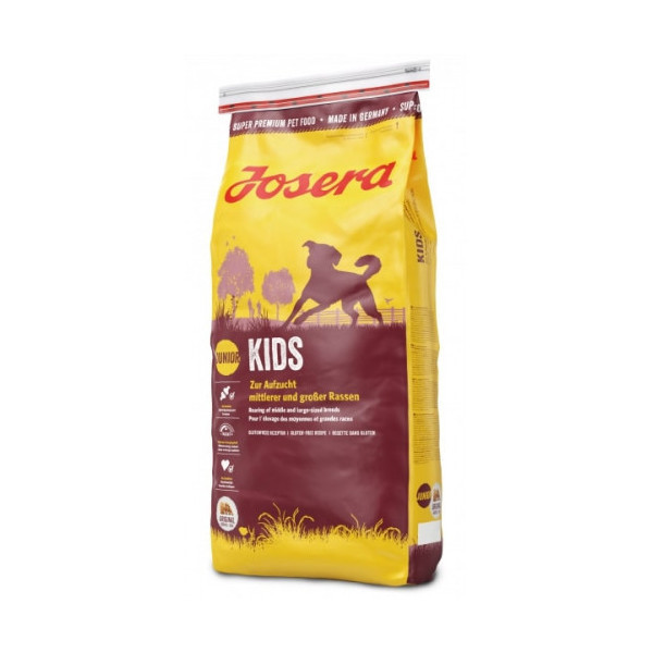 Сухой корм Josera Kids Junior для щенков и юниоров с 8-й недели жизни, с птицей, кукурузой и рисом, 15 кг