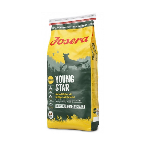 Сухой корм Josera YoungStar Junior беззерновой для щенков с 8-й недели, с мясом птицы и картофелем, 15 кг