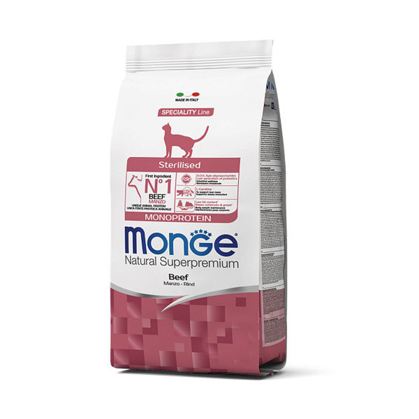 Сухой корм Monge Cat Sterilised для стерилизованных кошек, с говядиной, 1.5 кг
