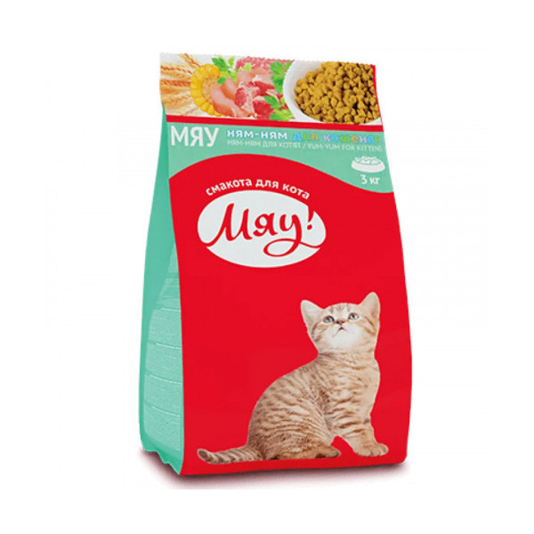 Сухой корм Мяу для котят, 3 кг
