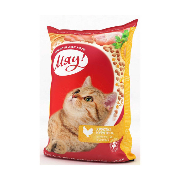Сухой корм Мяу с курицей для котов, 14 кг