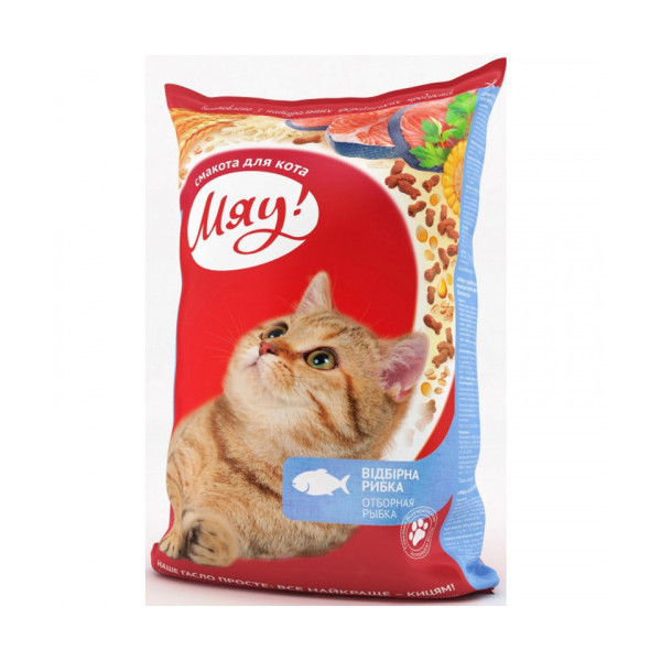 Сухой корм Мяу с рыбой для котов, 14 кг
