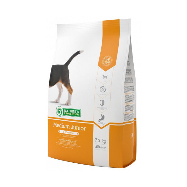 Сухой корм Natures Protection Medium Junior для щенков всех пород, 7.5 кг