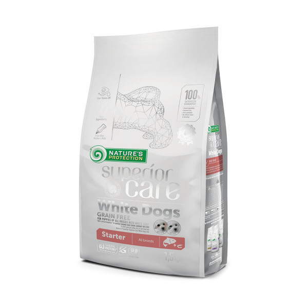 Сухой корм Nature's Protection White Grain Free Starter для щенков, гипоаллергенный, 1.5 кг