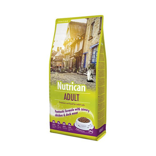 Сухой корм Nutrican Adult Cat для взрослых котов всех пород со вкусом курицы и риса, 2 кг