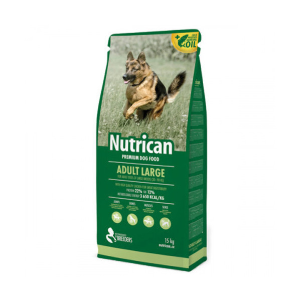Сухой корм Nutrican Adult Large для собак крупных пород любого возраста со вкусом курицы, 15 кг