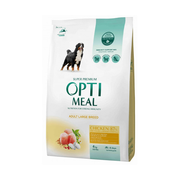 Сухой корм Optimeal для взрослых собак крупных пород, с курицей, 4 кг