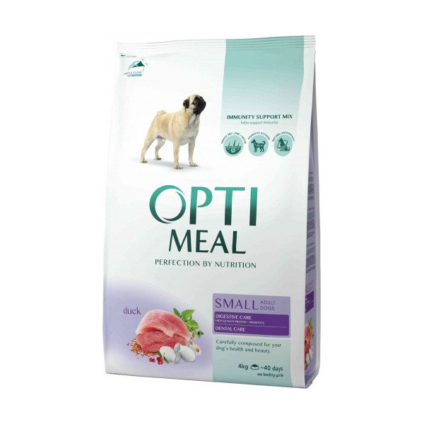 Сухой корм Optimeal для взрослых собак малых пород, с уткой, 4 кг