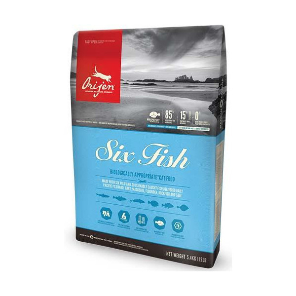 Сухой корм Orijen 6 Fish Cat & Kitten со вкусом рыбы для кошек всех пород и возрастов, 340 г