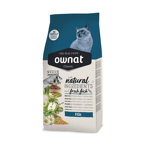Сухой корм Ownat Classic Fish для взрослых кошек, с рыбой, 1.5 кг