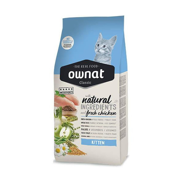 Сухой корм Ownat Classic Kitten для котят, с курицей, 1.5 кг