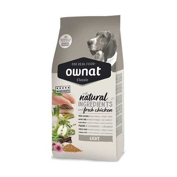 Сухой корм Ownat Classic Light для взрослых собак, склонных к набору веса, 4 кг