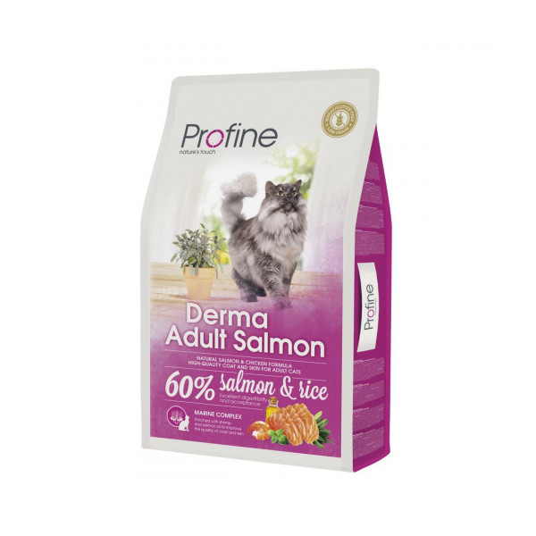 Сухой корм Profine Cat Derma, для кошек, с лолосем и рисом, 10 кг