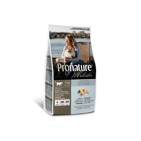 Сухой корм Pronature Holistic Adult Atlantic Salmon&Brown Rice с лососем и рисом, для котов, 2.72 кг