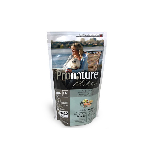 Сухой корм Pronature Holistic Adult Atlantic Salmon&Brown Rice с лососем и рисом, для котов, 340 г