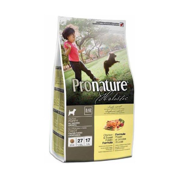Сухой корм Pronature Holistic Puppy Chicken&Sweet Potato с курицей и бататом, для щенков всех пород, 2.72 кг