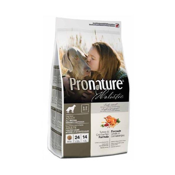 Сухой корм Pronature Holistic с индейкой и клюквой, холистик, для собак всех пород, 2.72 кг